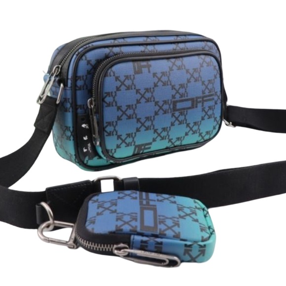 Off-White Other - Off-White Blue and Green Crossbody Bag with Iridescent Finish